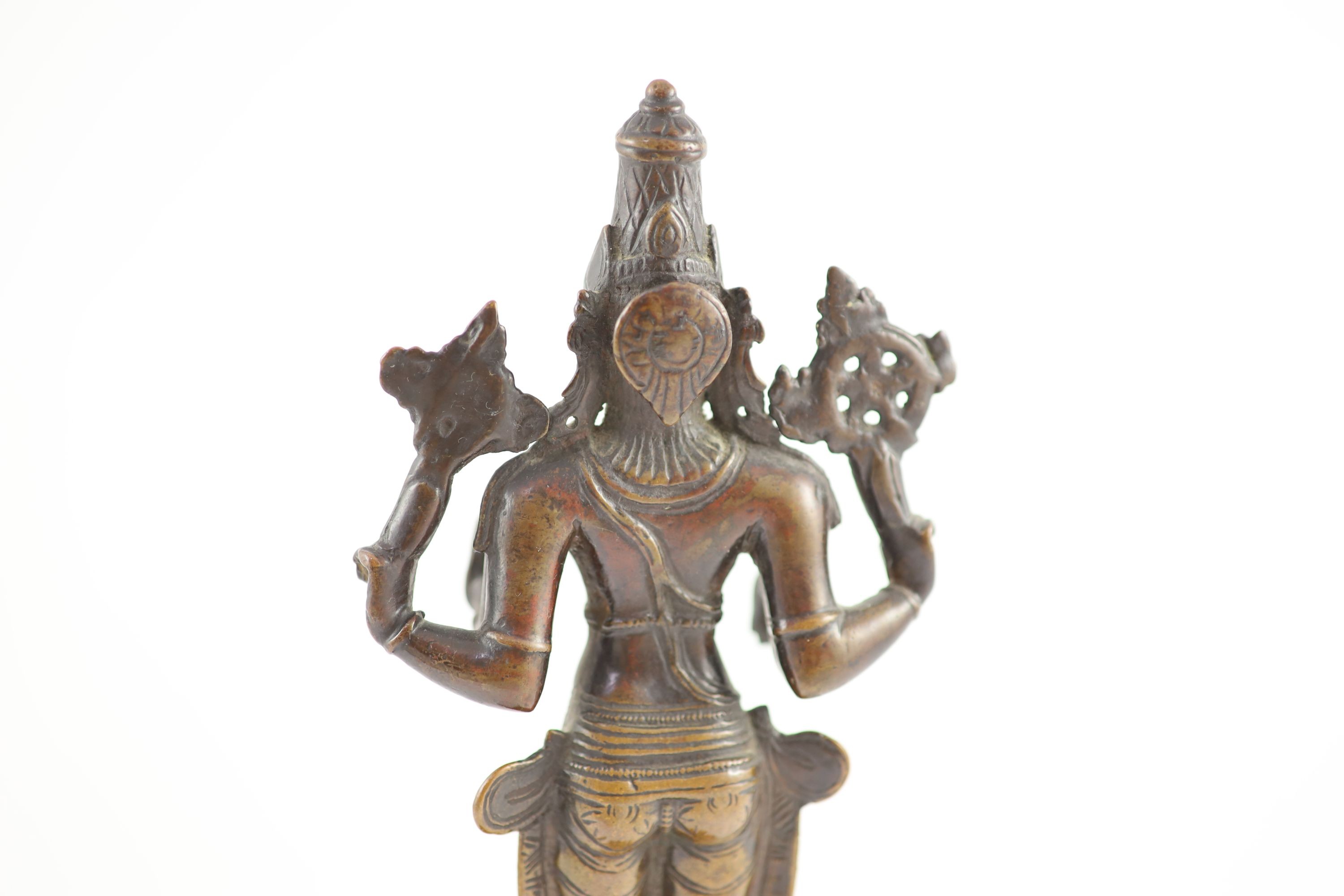 A tall Indian bronze figure of the Hindu deity Shiva Chandrashekhara, 18th/19th century, 72 cm high